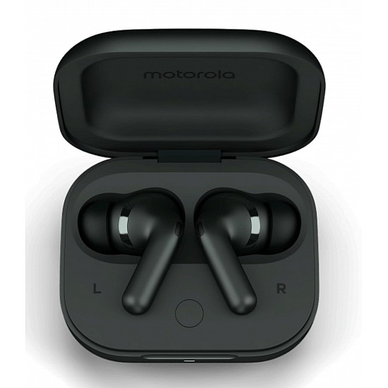 Moto Buds+|Sound by Bose, Dual Dynamic Drivers, 48dB ANC, Head Tracking Bluetooth Headset (Beach Sand, True Wireless)