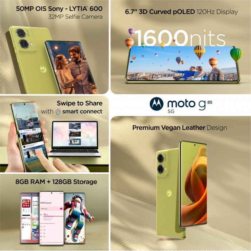 Moto G85 5G 8GB 128GB, Olive Green, New Moto G85 5G 8GB 128GB, Olive Green, New