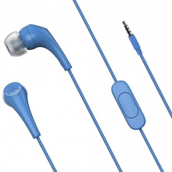 Motorola Earbuds 2 Wired in Ear Headphone with Mic (Blue)
