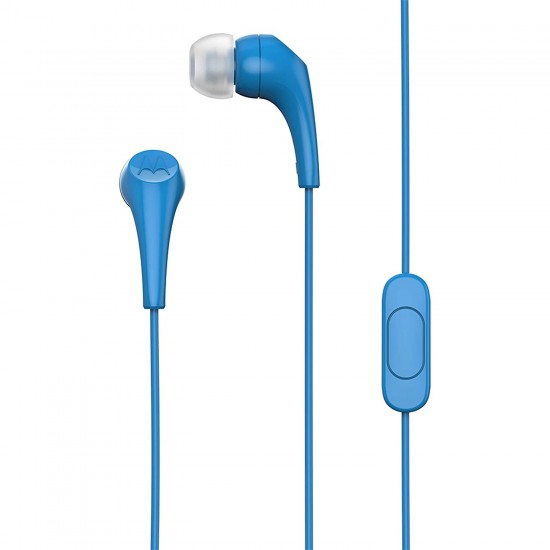 Motorola Earbuds 2 Wired in Ear Headphone with Mic (Blue)