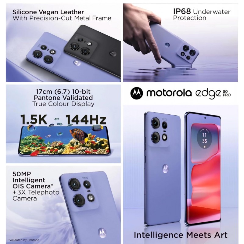 Motorola Edge 50 Pro 5G with 125W Charger (Luxe Lavender, 256 GB) (12 GB RAM) {open box} Motorola Edge 50 Pro 5G with 125W Charger (Luxe Lavender, 256 GB) (12 GB RAM) {open box}