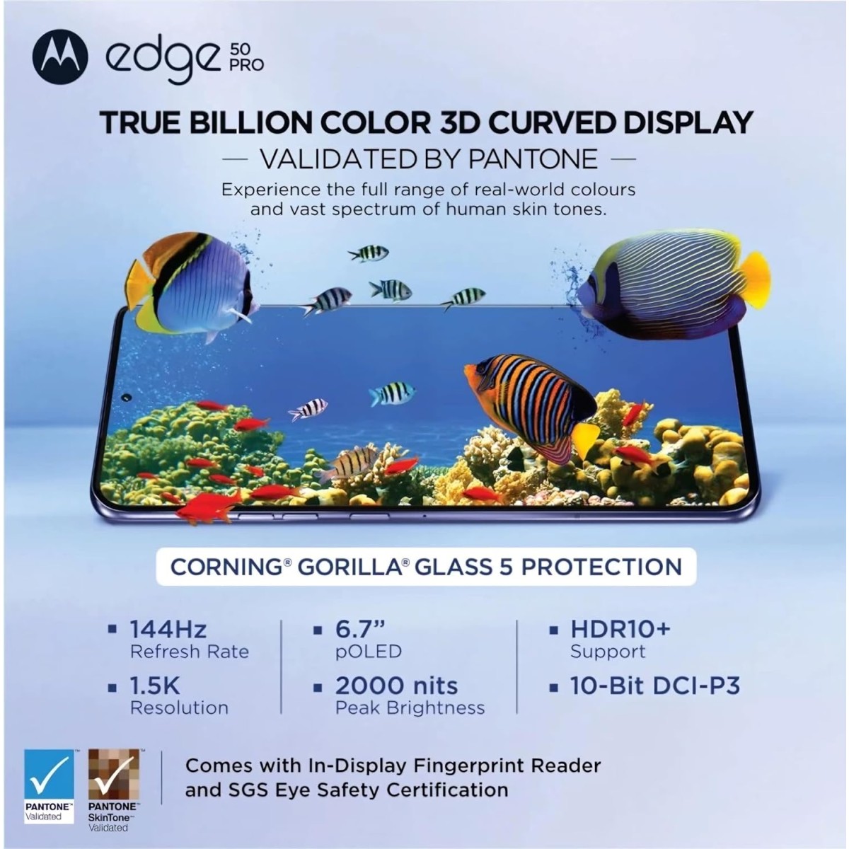 Motorola Edge 50 Pro 5G with 125W Charger (Luxe Lavender, 256 GB) (12 GB RAM) {open box}