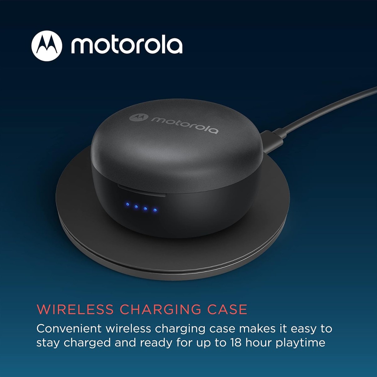 Motorola Moto Buds 270 ANC - True Wireless Bluetooth Earbuds with Microphone and Active Noise Cancellation - IPX5 Water Resistant, Touch Control, Comfort Fit - Includes Micro Charging Case