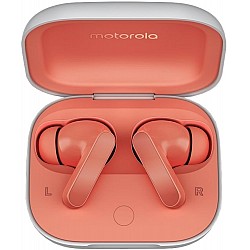 Motorola Moto Buds With Hi-Res Audio,Large 12.4Mm Driver,42 Hrs Playback&Ipx4 Rating Bluetooth In Ear Headset(Coral Peach,True Wireless)