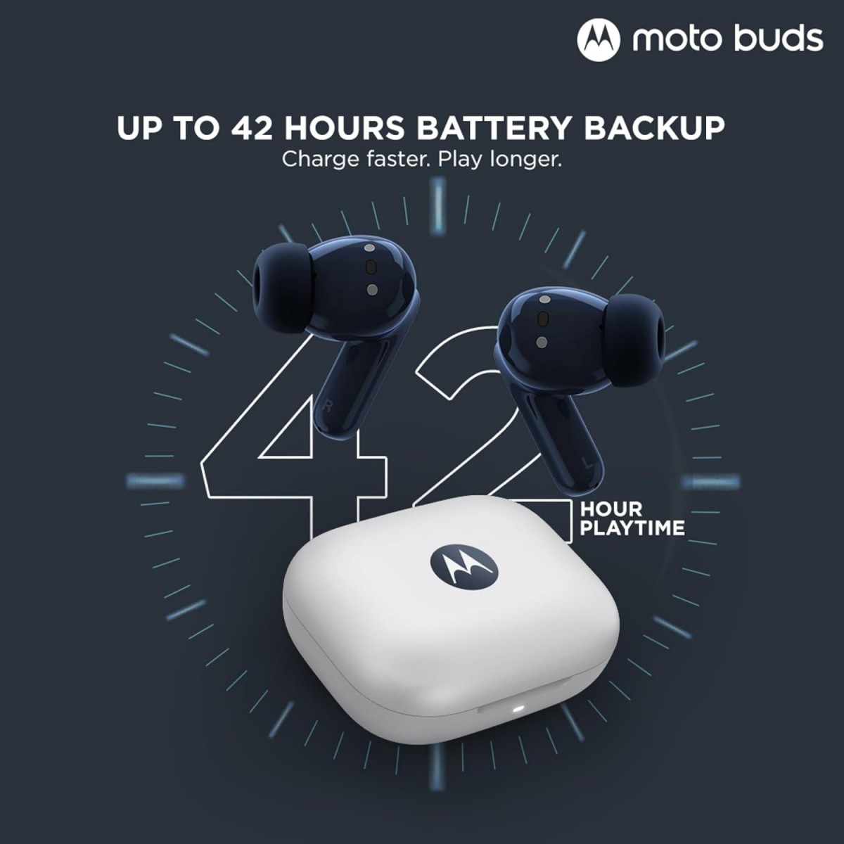 Motorola Moto Buds With Hi-Res Audio,Large 12.4Mm Driver,42 Hrs Playback&Ipx4 Rating Bluetooth In Ear Headset(Coral Peach,True Wireless) Motorola Moto Buds With Hi-Res Audio,Large 12.4Mm Driver,42 Hrs Playback&Ipx4 Rating Bluetooth In Ear Headset(Coral Peach,True Wireless)