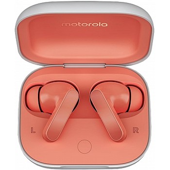 Motorola Moto Buds With Hi-Res Audio,Large 12.4Mm Driver,42 Hrs Playback&Ipx4 Rating Bluetooth In Ear Headset(Coral Peach,True Wireless)