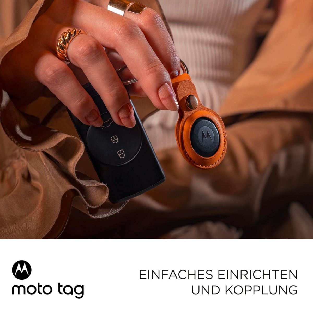 Motorola Moto Tag Smart Tracker, 1 Pack (Android 9+ Compatible, Bluetooth 5.4, IP67 Water Protection, USB-C, Ultra Wideband, Finder for Keys, Luggage and Much More), Starlight Blue