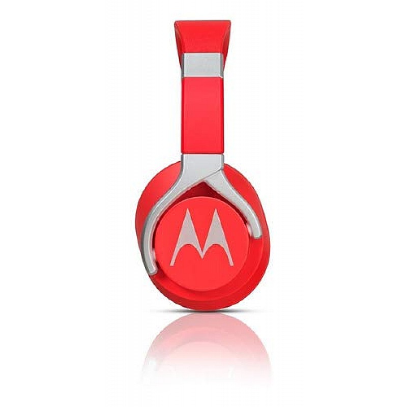 Motorola Pulse 200 Bass Over-Ear Stereo Headphone Extra Bass & Alexa (Red)