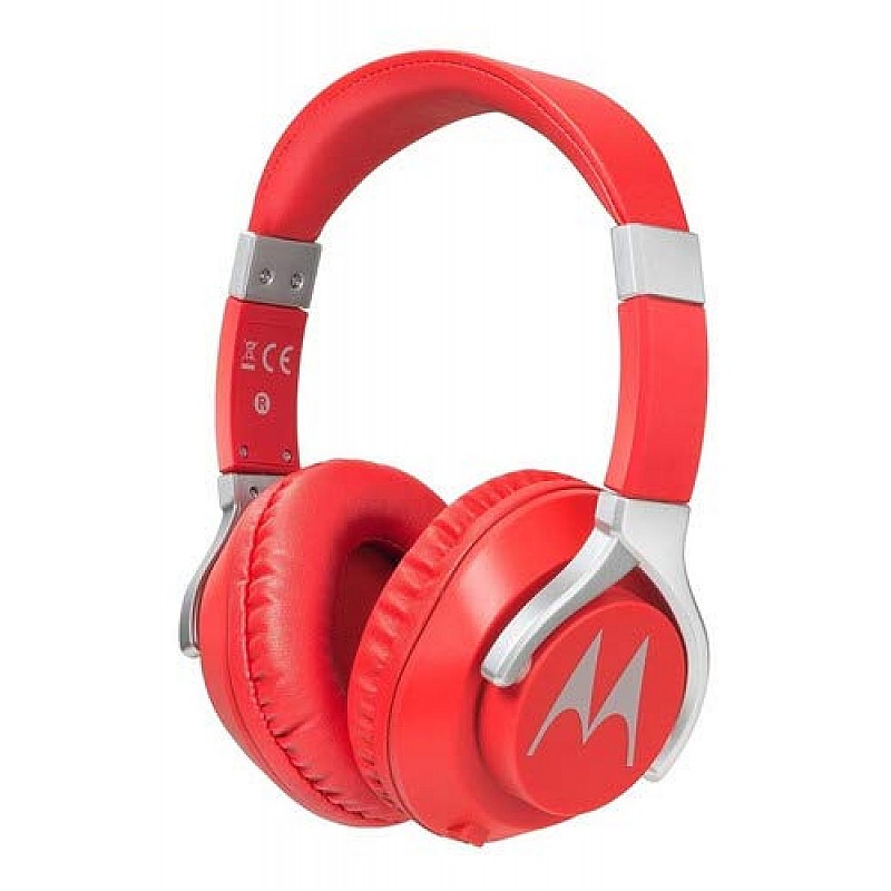 Motorola Pulse 200 Bass Over-Ear Stereo Headphone Extra Bass & Alexa (Red)