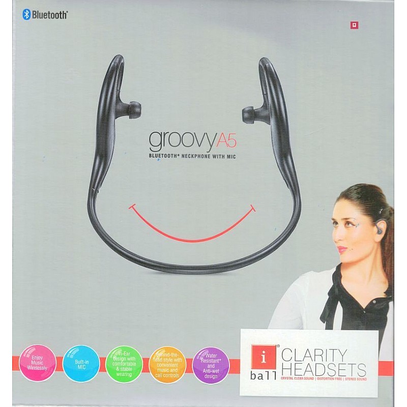 iBall Groovy A5 Bluetooth Headphones (Red)-