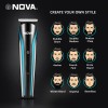 NOVA NG 1152 Cordless Rechargeable: 60 Minutes Runtime Multi Grooming Trimmer for Men (Blue)