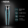 NOVA NG 1152 Cordless Rechargeable: 60 Minutes Runtime Multi Grooming Trimmer for Men (Blue)