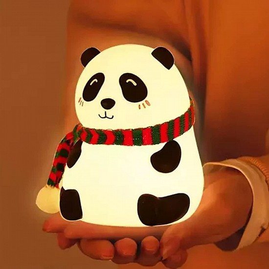 Airtree Night Lamp for Bedroom, Panda Lamp, Cute Lamp, Night Lamp for Kids, Panda Light Lamp, Birthday Gifts, Lamp for Kids, Diwali Light, BPA-Free Silicone Lamp, Close Eye (Multicolor)