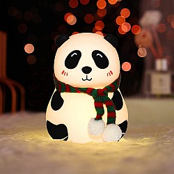 Airtree Night Lamp for Bedroom, Panda Lamp, Cute Lamp, Night Lamp for Kids, Panda Light Lamp, Birthday Gifts, Lamp for Kids, Diwali Light, BPA-Free Silicone Lamp, Close Eye (Multicolor)