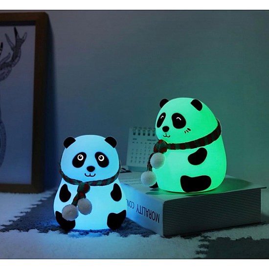 Airtree Night Lamp for Bedroom, Panda Lamp, Cute Lamp, Night Lamp for Kids, Panda Light Lamp, Birthday Gifts, Lamp for Kids, Diwali Light, BPA-Free Silicone Lamp, Close Eye (Multicolor)