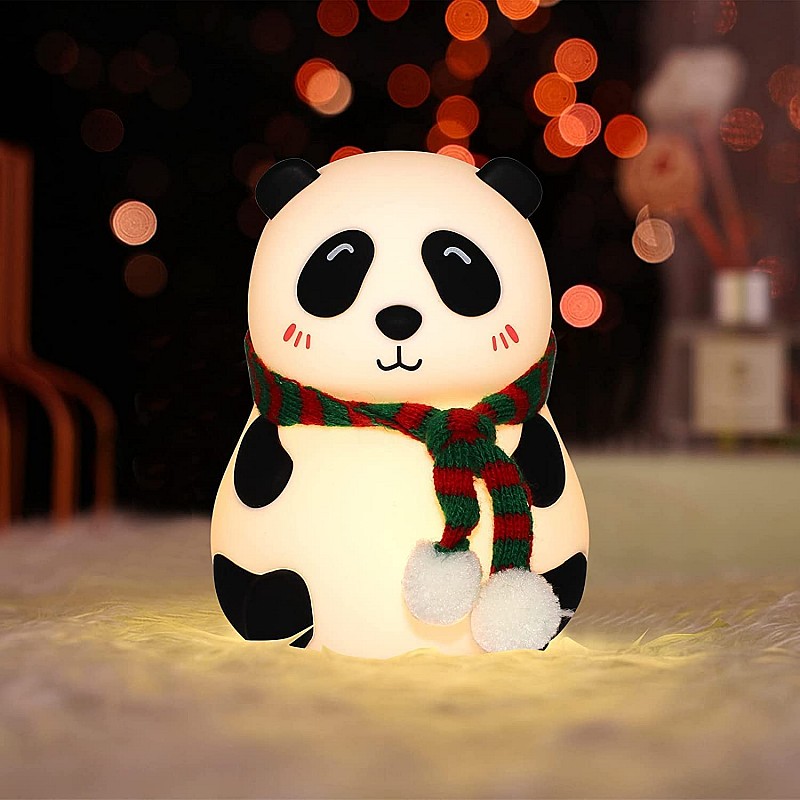 Airtree Night Lamp for Bedroom, Panda Lamp, Cute Lamp, Night Lamp for Kids, Panda Light Lamp, Birthday Gifts, Lamp for Kids, Diwali Light, BPA-Free Silicone Lamp, Close Eye (Multicolor)