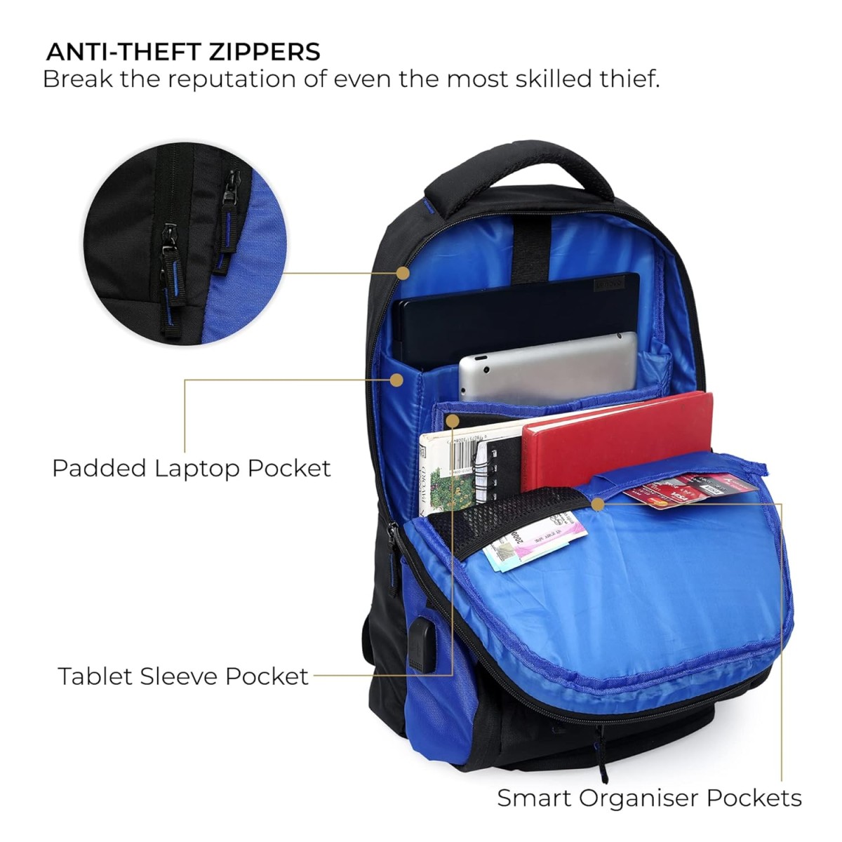 Nasher Miles Corporate Laptop Backpack Black 40 L