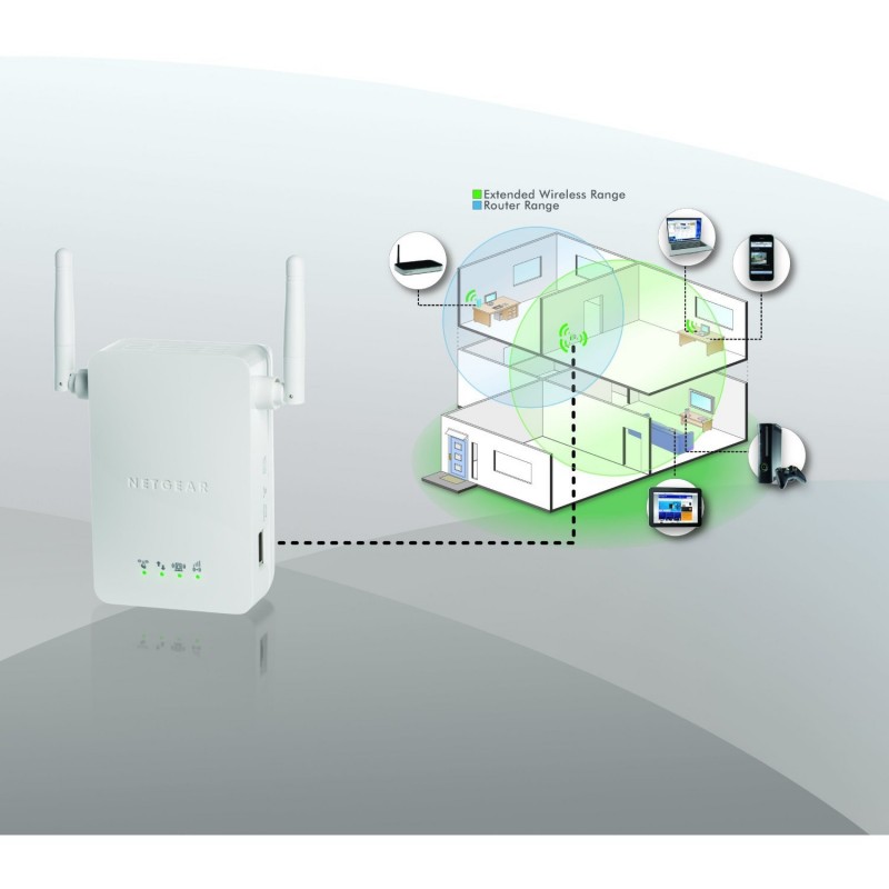 Netgear WN3000RP-200PES Universal Wi-Fi Range Extender (Cream White)