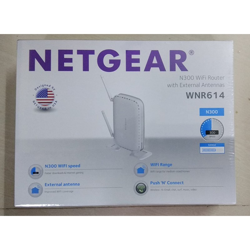 Netgear WNR614 N300 Wi-Fi Router (White, Not a Modem)