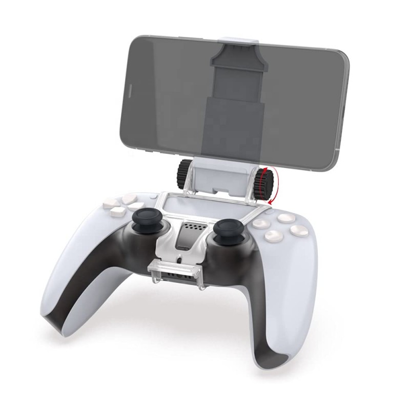 New World Mobile Phone Clip Holder for PS5 Controller Foldable Mobile Phone Stand Mount Clamp Bracket with Adjustable Stand for Playstation 5 Wireless Controller