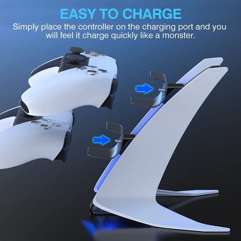 New World Special Edition Charger for PS5 DualSense Controller - Wireless Charging Station With Dual USB C Ports, Fast Charging Dock for Sony Playstation 5 - White New World Special Edition Charger for PS5 DualSense Controller - Wireless Charging Station With Dual USB C Ports, Fast Charging Dock for Sony Playstation 5 - White