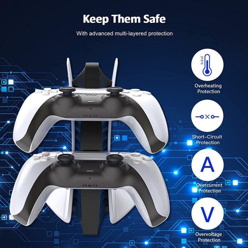 New World Special Edition Charger for PS5 DualSense Controller - Wireless Charging Station With Dual USB C Ports, Fast Charging Dock for Sony Playstation 5 - White New World Special Edition Charger for PS5 DualSense Controller - Wireless Charging Station With Dual USB C Ports, Fast Charging Dock for Sony Playstation 5 - White