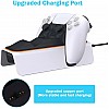 New World Upgraded PS5 Controller Charger USB, Playstation 5 Charging Station with LED Indicator, High Speed, Fast Charging Dock for PS5 DualSense Controller, White