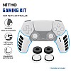 NiTHO Gaming Kit for PS5 Dualsense Controller, Customizing Anti-Slip Protective Cover Grip Handle with Thumb Grip Caps and Analog Mini-Stick Precision Rings, Enhancers Accessories for PS5 - White