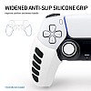 NiTHO Gaming Kit for PS5 Dualsense Controller, Customizing Anti-Slip Protective Cover Grip Handle with Thumb Grip Caps and Analog Mini-Stick Precision Rings, Enhancers Accessories for PS5 - White