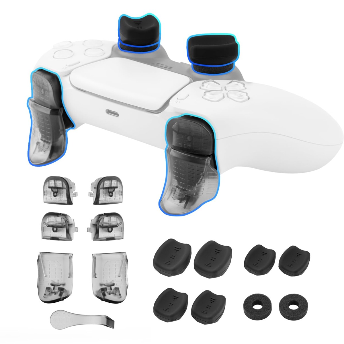 NiTHO PS5 FPS Gaming Kit for PlayStation 5 Dual Sense Controller Customizing Kit with Thumb Grips Ergonomic Button Trigger Precise Aiming Kit NiTHO PS5 FPS Gaming Kit for PlayStation 5 Dual Sense Controller Customizing Kit with Thumb Grips Ergonomic Button Trigger Precise Aiming Kit
