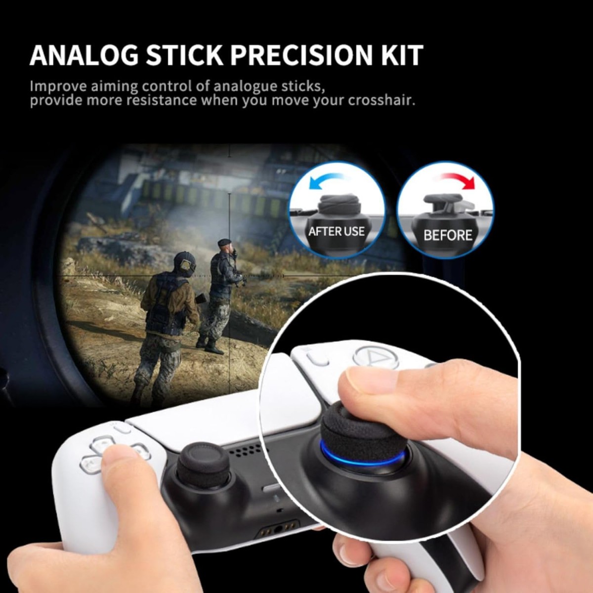 NiTHO PS5 FPS Gaming Kit for PlayStation 5 Dual Sense Controller Customizing Kit with Thumb Grips Ergonomic Button Trigger Precise Aiming Kit NiTHO PS5 FPS Gaming Kit for PlayStation 5 Dual Sense Controller Customizing Kit with Thumb Grips Ergonomic Button Trigger Precise Aiming Kit