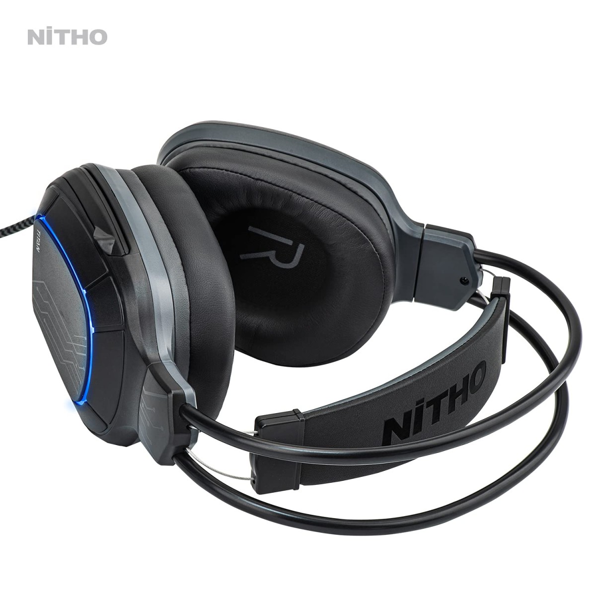 NiTHO TITAN STEREO GAMING Wired Over Ear HEADSET, Compatible with PC/PS4/Xbox One/Switch (PC Adapter Included)