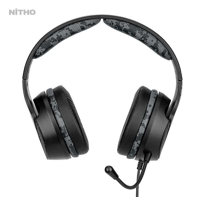 Nitho Janus Gaming Headset with Microphone, Over-Ear Stereo Headphones for Xbox Series X|S, Xbox One, PS5, PS4, Nintendo Switch, PC, Mobile, 3.5 mm Audio Jack, 40 mm Drivers - Camo