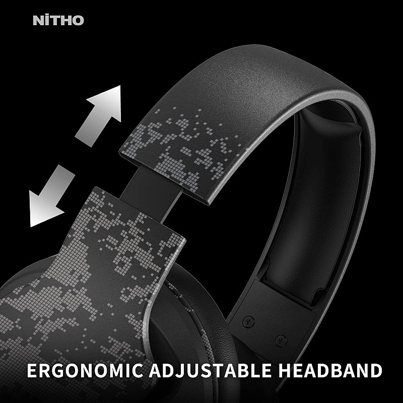 Nitho Janus Gaming Headset with Microphone, Over-Ear Stereo Headphones for Xbox Series X|S, Xbox One, PS5, PS4, Nintendo Switch, PC, Mobile, 3.5 mm Audio Jack, 40 mm Drivers - Camo