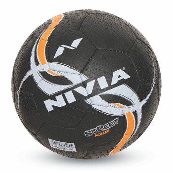 Nivia Street Rubber Football, Size 5 (Black)