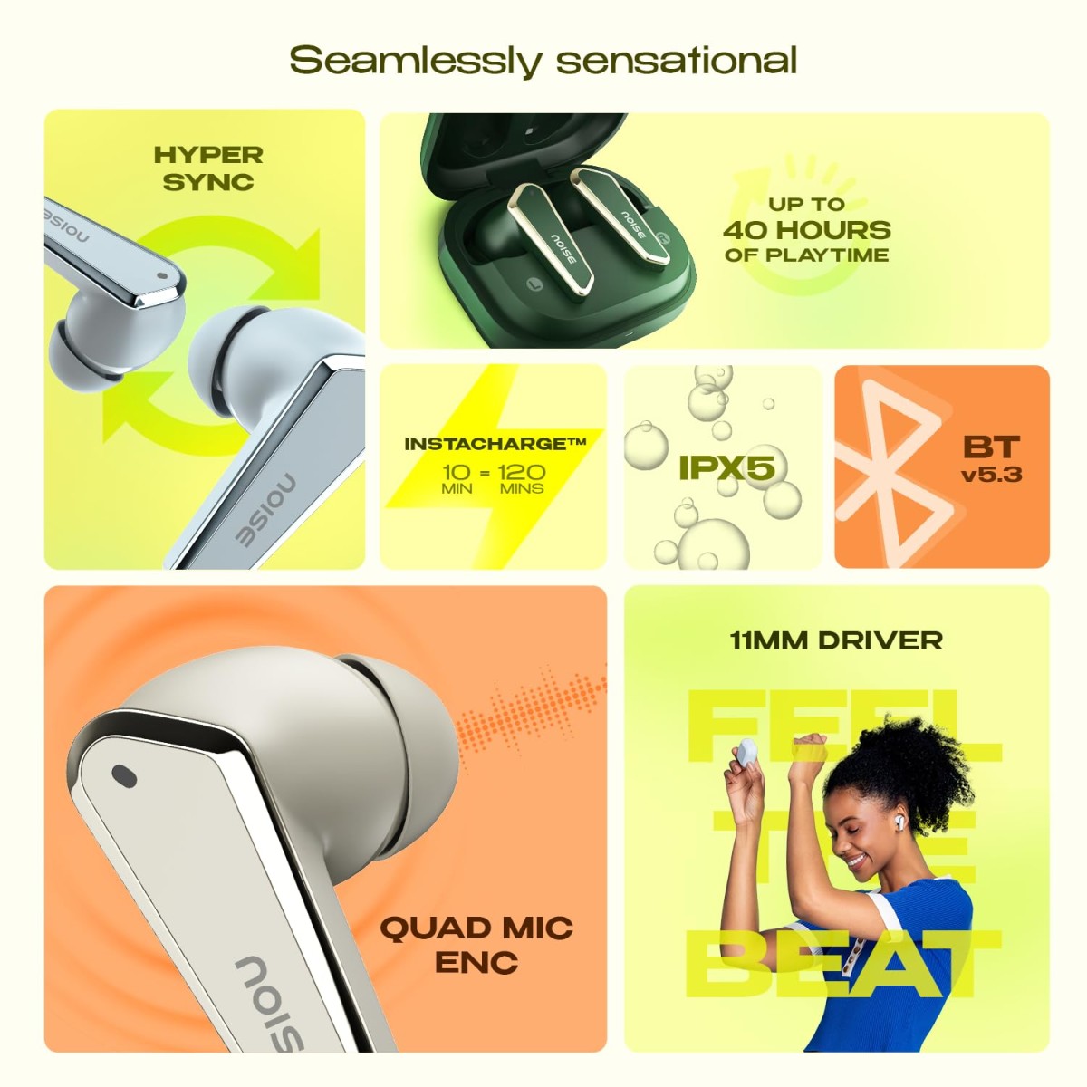 Noise Buds N1 Truly Wireless Earbuds with Chrome Finish, 40H of Playtime (Carbon Black)