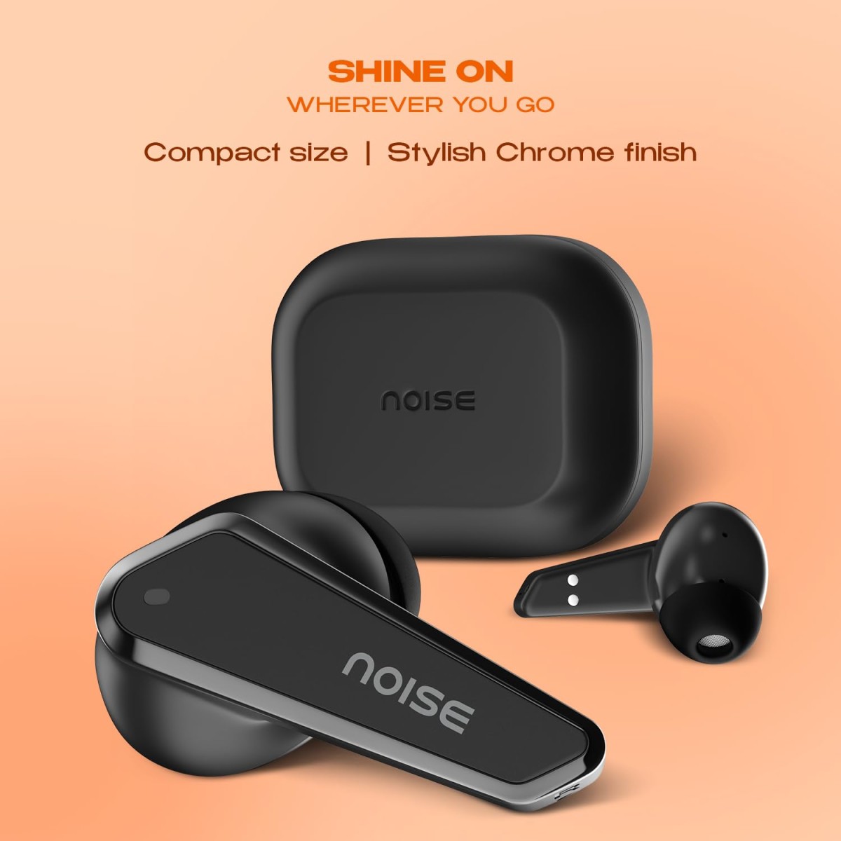 Noise Buds N1 Truly Wireless Earbuds with Chrome Finish, 40H of Playtime (Carbon Black)