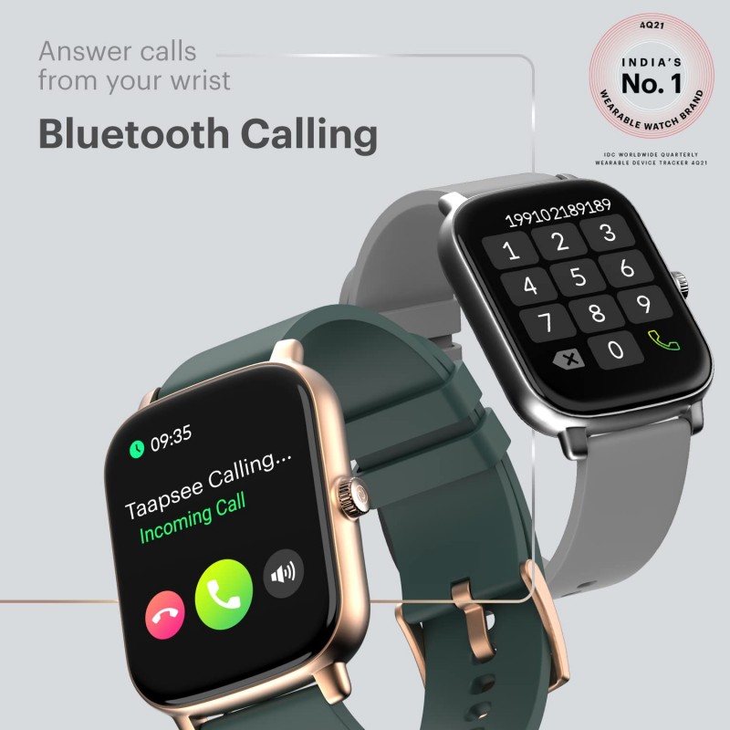Noise ColorFit Icon Buzz Bluetooth Calling Smart Watch with Voice Assistance, 1.69"(4.2cm) Display, Built-in Games, Sleep, Spo2, HR Monitors (Midnight Gold), OneSize