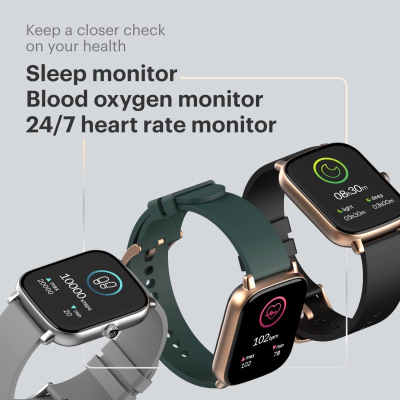 Noise ColorFit Icon Buzz Bluetooth Calling Smart Watch with Voice Assistance, 1.69"(4.2cm) Display, Built-in Games, Sleep, Spo2, HR Monitors (Midnight Gold), OneSize