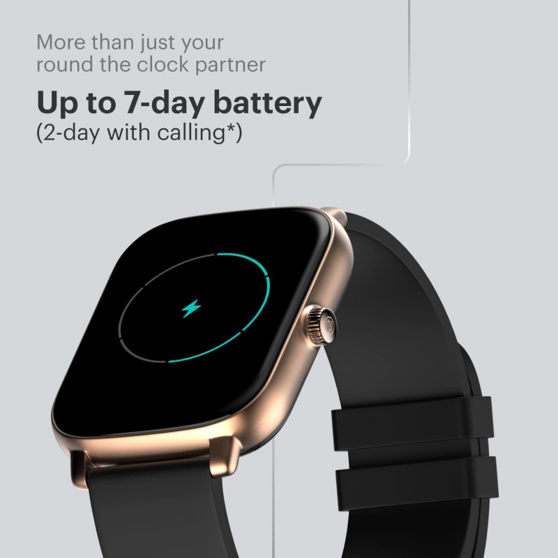 Noise ColorFit Icon Buzz Bluetooth Calling Smart Watch with Voice Assistance, 1.69"(4.2cm) Display, Built-in Games, Sleep, Spo2, HR Monitors (Midnight Gold), OneSize