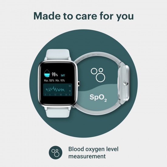 Noise ColorFit Pro 2 Oxy Smartwatch with Spo2 Sensor (for Blood Oxygen Level Measurement), 24*7 Heart Rate Monitor (Mist Grey)