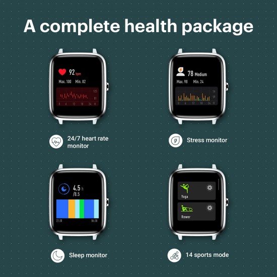 Noise ColorFit Pro 2 Oxy Smartwatch with Spo2 Sensor (for Blood Oxygen Level Measurement), 24*7 Heart Rate Monitor (Mist Grey)