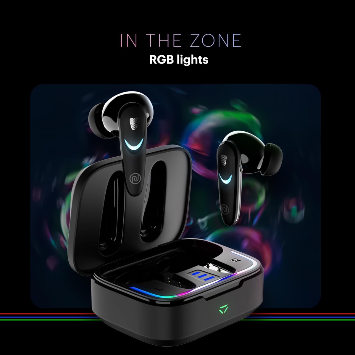 Noise Newly Launched Buds Combat X in Ear Truly Wireless Gaming Earbuds with 40Ms Low Latency, 60H of Playtime, Spatial Audio, RGB Lights,Instacharge(10 Min=180 Min),10Mm Driver,Bt V5.3(Black)
