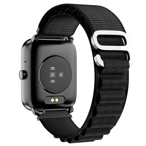 Noise Original 22mm Hoop Link Nylon Watch Strap Compatible Halo/Plus, Pro 4/5/Max, Ultra 3, Pulse 2 Max/3, Twist/Go, Force, Mettalix, Icon 2/3 Smartwatch(Black)