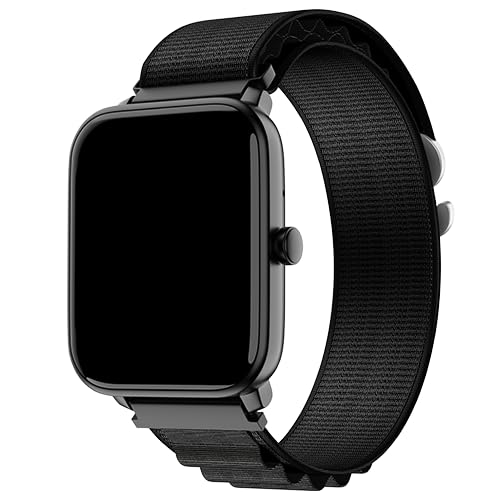 Noise Original 22mm Hoop Link Nylon Watch Strap Compatible Halo/Plus, Pro 4/5/Max, Ultra 3, Pulse 2 Max/3, Twist/Go, Force, Mettalix, Icon 2/3 Smartwatch(Black)