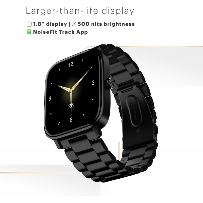 Noise Pulse 2 Pro [New Launch] 1.8" Vibrant Display, Bluetooth Calling Smart Watch for Men & Women, 7 Days Battery Life, Metallic Finish, Built-in Games, Voice Assistance, Health Suite (Elite Black)