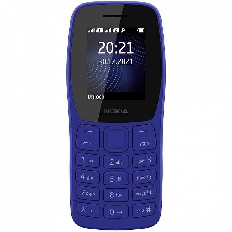 Nokia 105 Dual SIM, Keypad Mobile Phone with Wireless FM Radio Blue