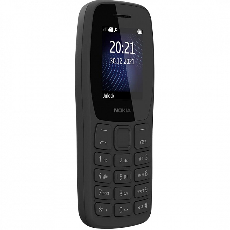 Nokia 105 Plus Single SIM, Keypad Mobile Phone with Wireless FM Radio, Memory Card Slot and MP3 Player | Charcoal