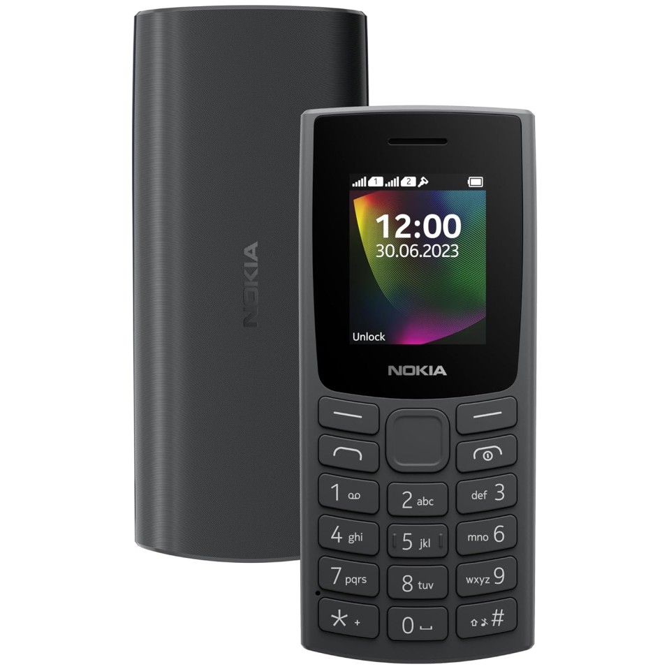 Nokia 106 Dual Sim, Keypad Phone with Built-in UPI Payments App, Long-Lasting Battery, Wireless FM Radio & MP3 Player, and MicroSD Card Slot | Charcoal