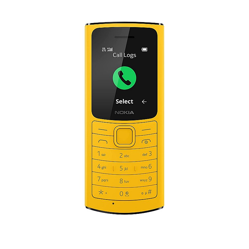 Nokia 110 4G with Volte HD Calls, Up to 32GB External Memory, FM Radio (Wired & Wireless Dual Mode), Games, Torch | Yellow (Nokia 110 DS-4G)